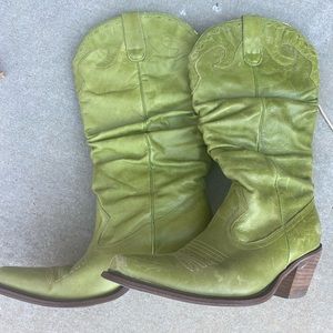 Green cow girl boots